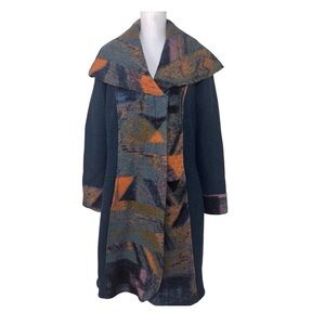 VTG Art Of Cloth Felted Wool Jacket Full Zip Lined Long Sleeve Womens Large USA